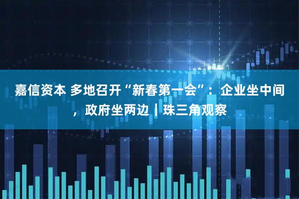 嘉信资本 多地召开“新春第一会”：企业坐中间，政府坐两边｜珠三角观察